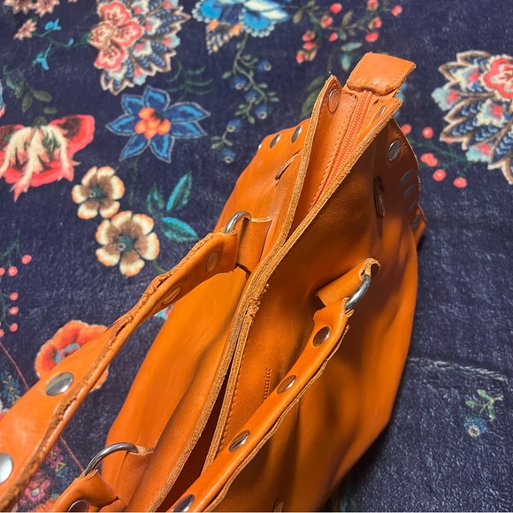 Hammitt Vibrant Orange large Leather Tote with Studs - Picture 6 of 11